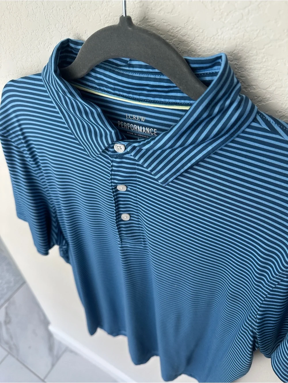 J. Crew Men’s Blue Striped Performance Polo